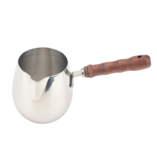 日式奶罐304不锈钢奶杯咖啡杯商用小奶盅带把手防摔加大容量600ML