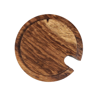 圆形通用榉木马克杯盖大口黑胡桃实木防尘茶杯盖竹盖木质带孔盖子