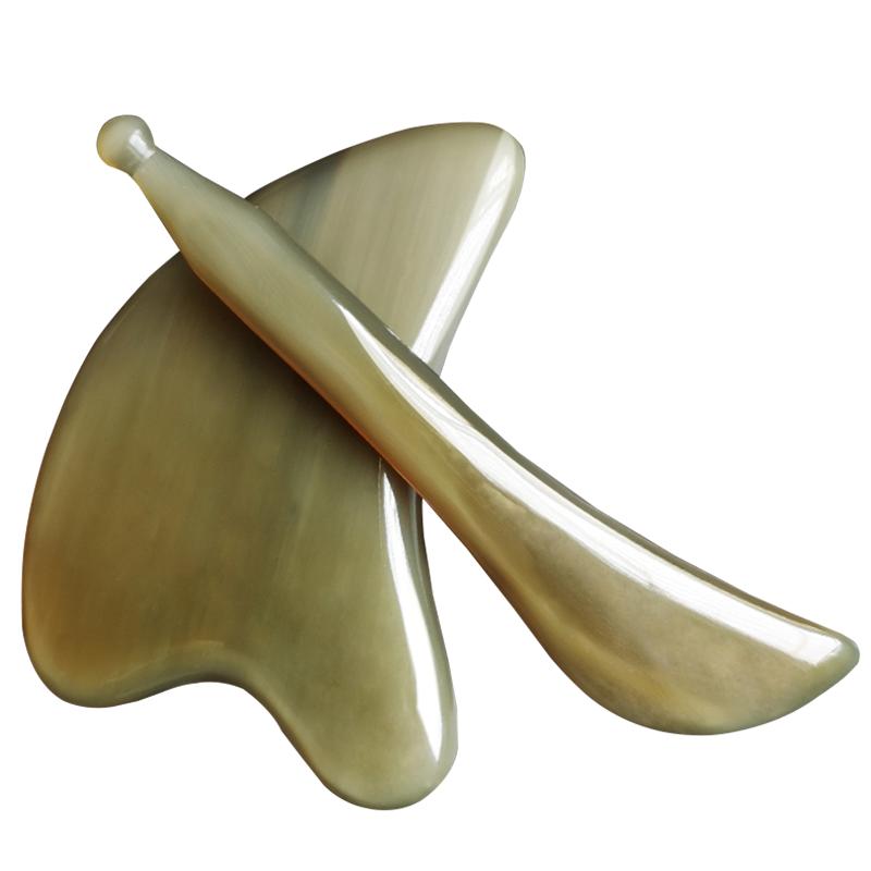 信轩白水牛角刮痧板面部美容脸部专用刮脸板眼部拨筋棒女全身通用