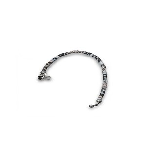 Arthur.K高级感小众设计款手工天然矿石925银0.3黑雪花石手链百搭