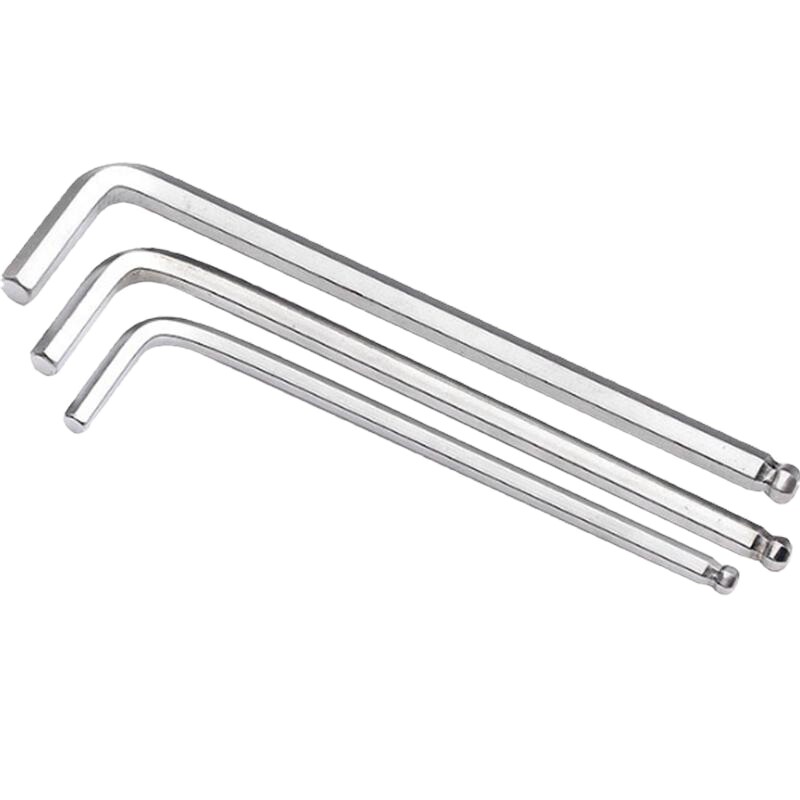 公制内六角扳手铬钒钢CRV扳子工具加长中长球头2.5mm-19mm单只