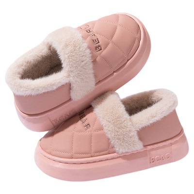 防水居家棉拖鞋女敲防滑透气