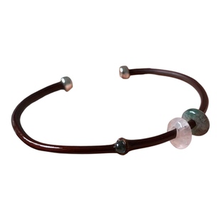 3mm细款天然真鸡血藤手镯子紫竹根木质手环男女情侣生日礼物藏式