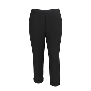 美丽客栈高端胖mm大码翻边小脚裤女显瘦遮肉高腰百搭休闲时尚长裤