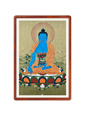 东方韵味禅意药师佛壁画客厅