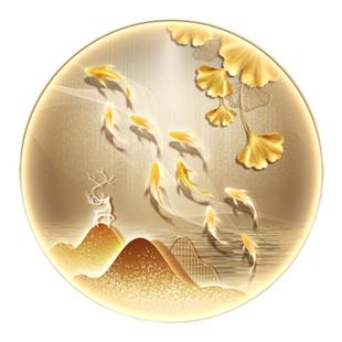 九鱼玄关装饰画发光灯画轻奢入户正对门餐厅壁画客厅走廊过道挂画