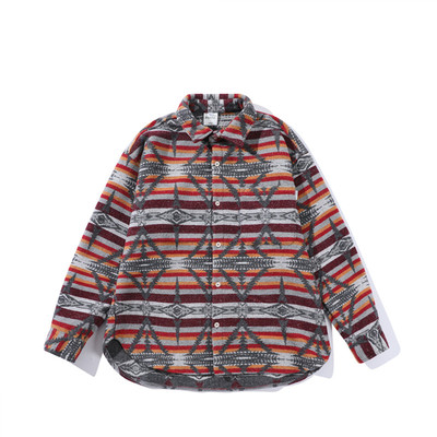 GcBrand Lab AW24 基础款 民族风磨毛长袖衬衫