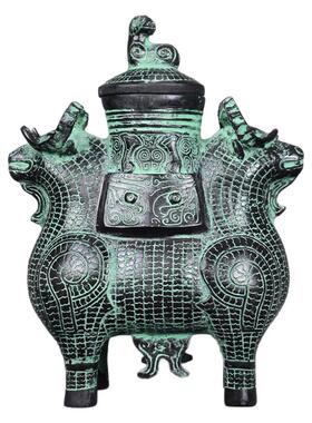 御如意仿古青铜器双羊尊酒器摆件