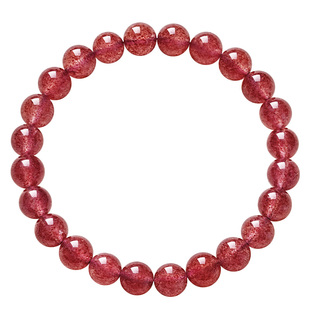 宫里上新草莓晶手串女款天然粉水晶手链精致招桃花生日礼物送女生