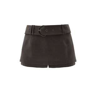 LINY LIBERTY 24SS 设计感小众灰色半身裙女夏辣妹mini低腰半裙