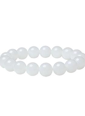 高冰天然和田玉羊脂白玉手串女款