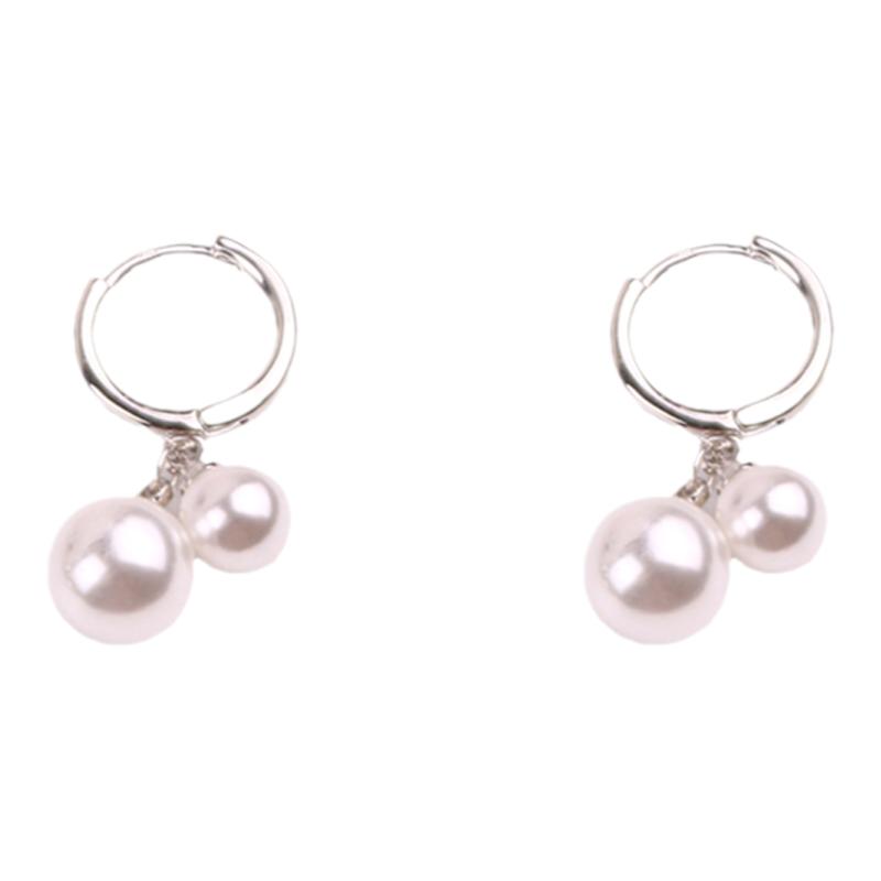 s925银珍珠耳环女法式复古港风轻奢高级感耳扣气质小众设计感耳饰