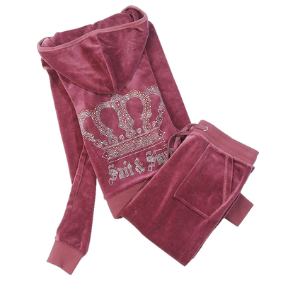 金丝天鹅绒运动服套装休闲两件套