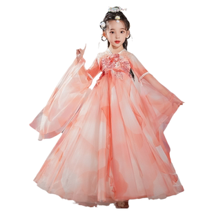 中国风汉服小女孩儿童古风唐装原创飘逸长裙超仙女连衣裙秋冬季款