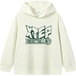 【商场同款】特步童装春季新款男童潮流休闲儿童连帽卫衣大童上衣