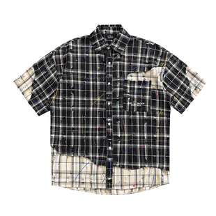 【李欣泽同款】辛普森一家潮牌短袖衬衫格子衬衣情侣夏季新款宽松