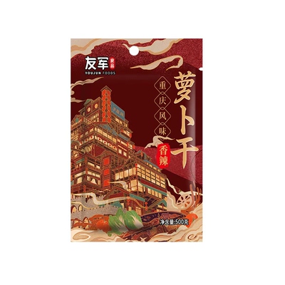 友军香辣萝卜干榨菜重庆麻辣香脆泡菜咸菜四川酱菜萝卜丁下饭菜