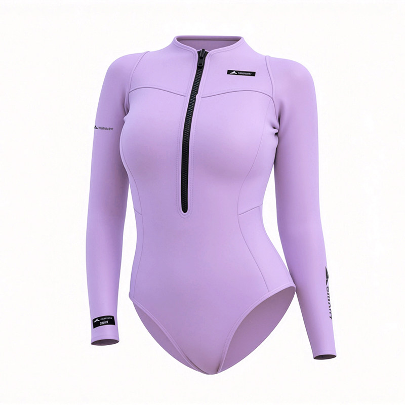 鲨巴特加厚连体潜水服女保暖冲浪