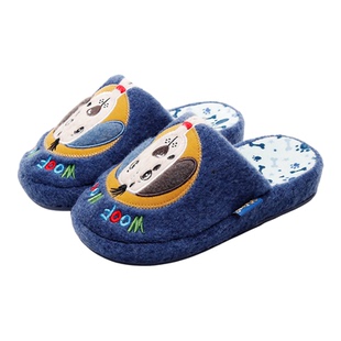 儿童拖鞋男童冬季防滑保暖加绒室内家居卡通恐龙足弓硬底亲子棉拖