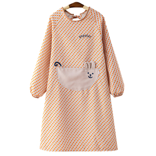 围裙厨房家用2026新款长袖罩衣防水防油薄款做饭围腰女士上班专用