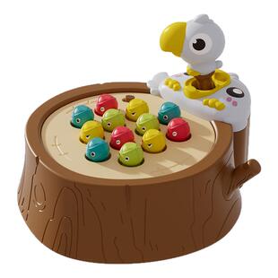 儿童磁力钓鱼玩具益智早教啄木鸟捉虫1岁宝宝专注力训练新年礼物