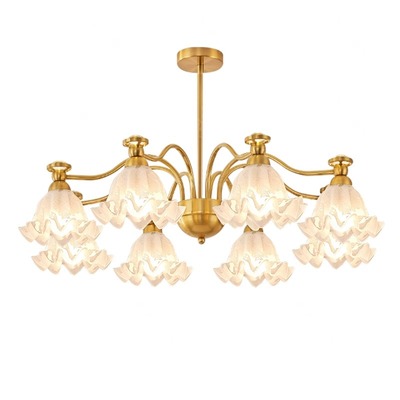 客厅吊灯中古风美式田园复古2025年新款创意花朵卧室餐厅大厅主灯