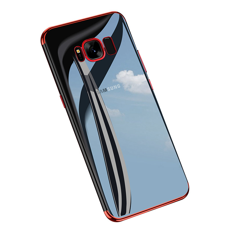 三星s8手机壳曲面屏硅胶s9+保护套防摔s8+plus透明软壳s9超薄潮男女款galaxy s7edge简约电镀全包边大