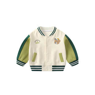 波步宝宝套装春装男童分体两件套衣服婴儿卫衣外套春秋棒球服