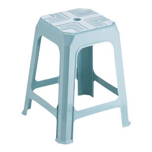 茶花塑料凳子成人家用加厚简约收纳高脚凳方凳胶凳子浴室凳餐桌凳