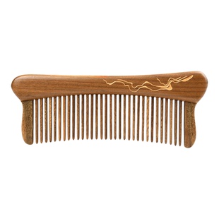谭木匠新品礼盒镶齿梳须尽欢天然木梳子女士长发专用经络按摩梳