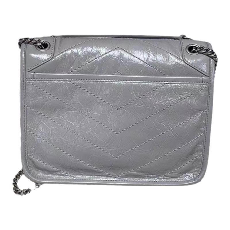 私定高品 新款D扣NIKI包小号褶皱油蜡皮链条包单肩斜跨包真皮女包