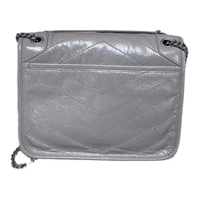 私定高品 新款D扣NIKI包小号褶皱油蜡皮链条包单肩斜跨包真皮女包