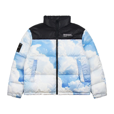 RAVENOUS拼接羽绒服宽松立领潮