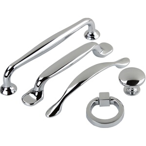 福美乐现代简约衣柜橱柜抽屉拉手 五金家具鞋柜柜子柜门把手亮银