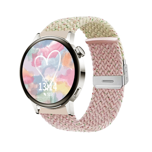 适用华为watchgt3表带gt5女士编织gt4gt3gt2gt1手表带女式watch5/4pro替换带fit3女款荣耀magic2创意gt6专用