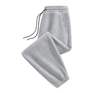 班尼路裤子男款夏季薄款休闲男裤春新款华夫格高级运动裤男长裤A