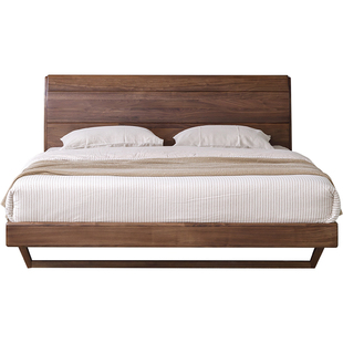 北美黑胡桃木床全实木床家用高端主卧大床1米8床双人床2026年新款