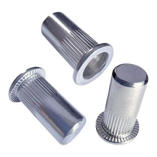 平头小沉头竖条纹拉铆螺母304不锈钢圆柱型滚花盲孔拉帽螺纹加长