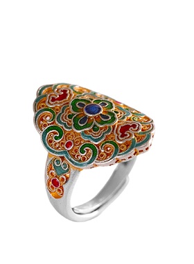 本月新品限时优惠足银描金戒指