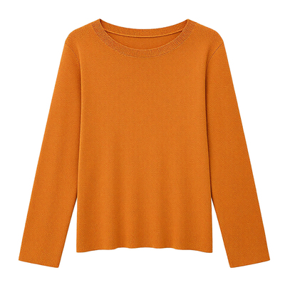 DM100大码百分百女装微胖mm冬季纯色百搭圆领亲肤柔软毛衣针织衫