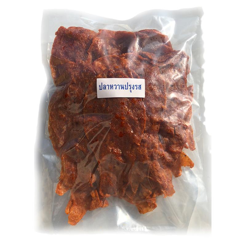 现货 2件包邮泰国鱼片特产进口即食解馋小零食甜辣沙爹鱼串200g