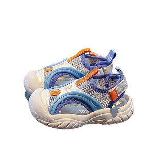 儿童夏季男宝宝女凉鞋1一6岁夏天网面女童男童透气包头软底鞋子