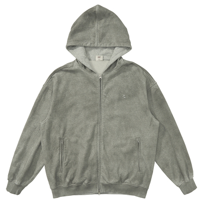 小众金属灰BF休闲连帽衫上衣潮男