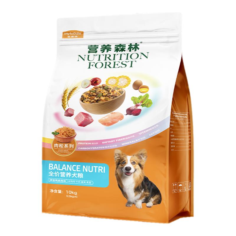 麥富迪狗糧營養(yǎng)森林肉松中小型成犬10kg大包裝泰迪柯基金毛通用