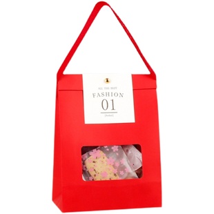 曲奇饼干奶枣糖果包装袋牛轧糖糯米船雪花酥甜品自封开窗手提袋子