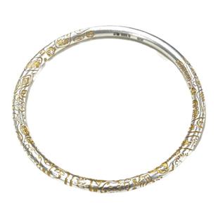 Yangui燕归「吉安」足银999新年祝福语古法雕刻描金招米猫猫手镯