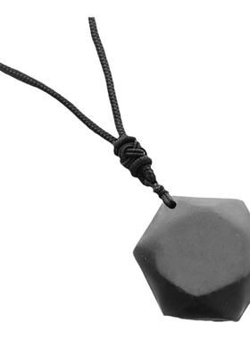 碳结构复合矿石shungite俄罗斯次石墨六芒星双面3D雕刻款个性挂饰