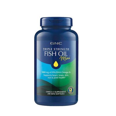 gnc健安喜三倍鱼油深海omega3护脑眼小颗粒240粒中老年鱼油成人
