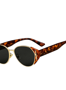 复古老钱风猫眼圆框墨镜男女夏