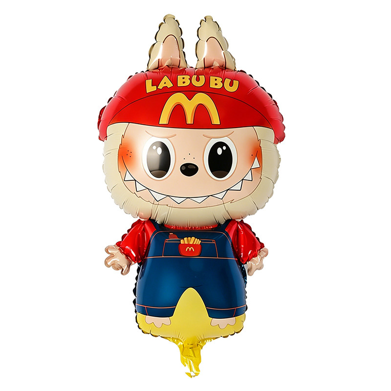 labubu氦气球飘空生日拉布布布置